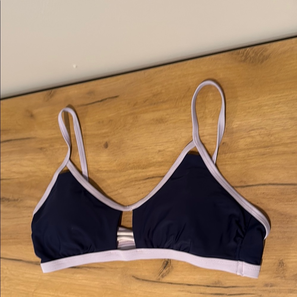 Women's Navy and lavender Swim Top